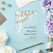 White Palms and String Lights Wedding Shower アクリル招待状 (インサイチュ (ウェディング))