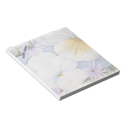WHITE PANSIES CUSTOMIZABLE NOTE PAD ノートパッド (アングル)