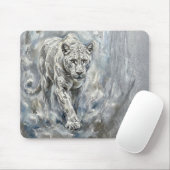 White Panther Mousepad – Ethereal Majesty Desk Art マウスパッド (マウス)