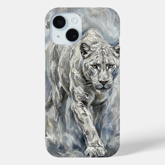 White Panther Phone Case – Ethereal Majesty Collec Case-Mate iPhoneケース (裏面)