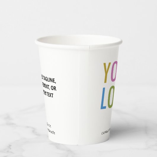 White Paper Cups Custom Business Logo Branded 8 oz 紙コップ (右)