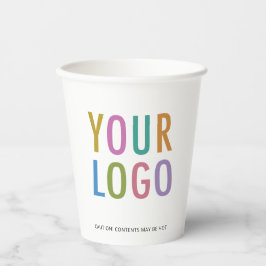 White Paper Cups Custom Business Logo Branded 8 oz 紙コップ