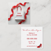 White Paper Gift Bag With Ribbons スクエア名刺 (正面/裏面)