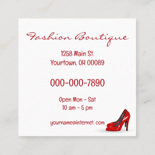 White Paper Gift Bag With Ribbons スクエア名刺 (裏面)