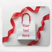 White Paper Gift Bag With Ribbons マウスパッド (正面)