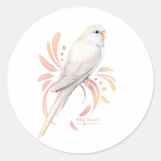 White Parakeet ラウンドシール (正面)