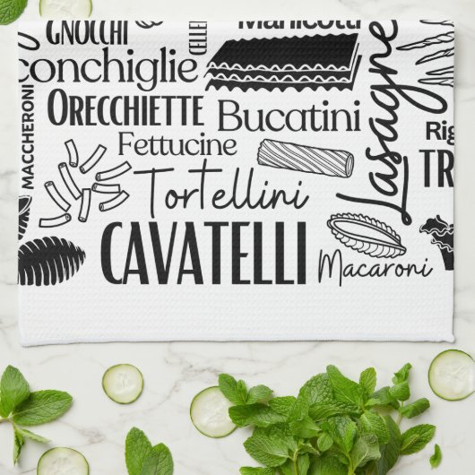 White Pasta  キッチンタオル (折り畳み)