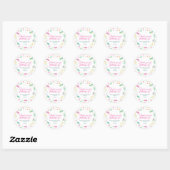 White Pastel Butterfly Girl’s Garden Favor Label ラウンドシール (シート)