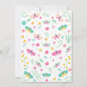 White Pastel Butterfly Girl’s Garden Party Theme サンキューカード (裏面)