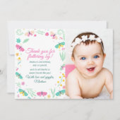 White Pastel Butterfly Girl’s Garden Photo サンキューカード (正面)