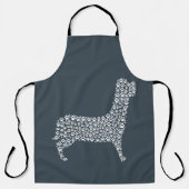 White Paw Print Dog Silhouette エプロン (正面)