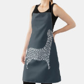 White Paw Print Dog Silhouette エプロン (インサイチュ)