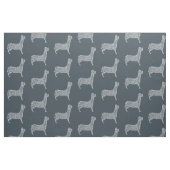 White Paw Print Dog Silhouette Pattern Fabric ファブリック (ファットクウォーター)