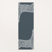 White Paw Print Dog Silhouette Pattern Fabric ヨガマット (正面)