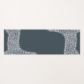 White Paw Print Dog Silhouette Pattern Fabric ヨガマット (正面(横))