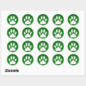 White Paw Print Editable Text ラウンドシール (シート)