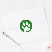 White Paw Print Editable Text ラウンドシール (封筒)