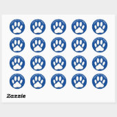 White Paw Print Editable Text ラウンドシール (シート)