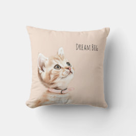 White Peach Cat クッション