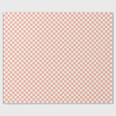White & Peach Checkerboard Wrapping Paper Roll ラッピングペーパー (フラット)