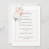 White Peach Orchid Flowers Bridal Shower 招待状 (正面)