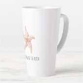 White Peach Starfish Better at Beach カフェラテマグ (右アングル)