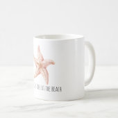 White Peach Starfish Better at Beach コーヒーマグカップ (正面右)