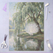 White Peacock by the Willow Decoupage 薄葉紙 (クラフト)