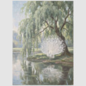 White Peacock by the Willow Decoupage 薄葉紙 (正面)