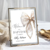 White Pearl Bow Baptism Welcome  ポスター