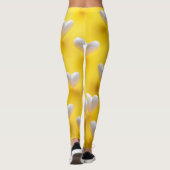 White Pearl Hearts on Yellow レギンス (裏面)