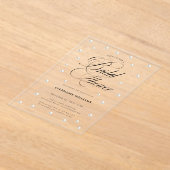 White Pearls Bridal Shower アクリル招待状 (レイダウン)