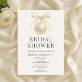 White Pearls Elegant Bridal Shower 招待状