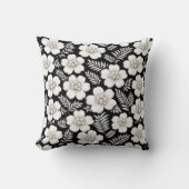 White Pearls in Flower Pattern クッション (正面)