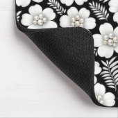 White Pearls in Flower Pattern マウスパッド (コーナー)