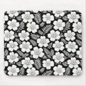 White Pearls in Flower Pattern マウスパッド (正面)