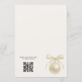 White Pearls QR Code Bridal Shower 招待状 (裏面)