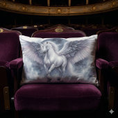 White Pegasus Moonlit Wings Celestial Dream ランバークッション