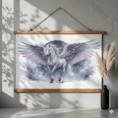 White Pegasus Moonlit Wings Celestial Dream 吊り下げ型タペストリー