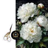 White Peony Blossom Decoupage 薄葉紙