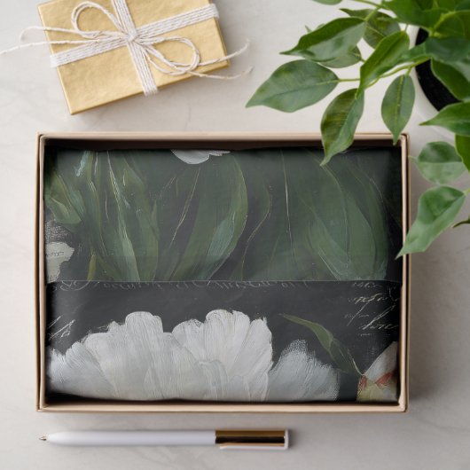 White Peony Blossom Decoupage 薄葉紙 (ギフト)