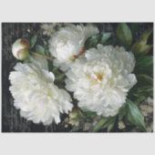 White Peony Blossom Decoupage 薄葉紙 (正面)