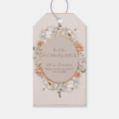 White Peony & Blush Rose Floral Wedding  ギフトタグ (正面)