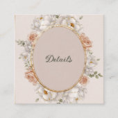 White Peony & Blush Rose Floral Wedding  スクエア名刺 (正面)