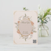 White Peony & Blush Rose Floral Wedding  招待状 (スタンド正面)