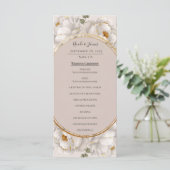White Peony & Blush Rose Floral Wedding Program メニュー (スタンド正面)