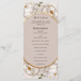 White Peony & Blush Rose Floral Wedding Program メニュー