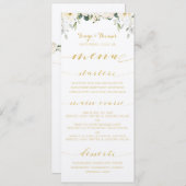 White Peony Epiphanyの結婚金ゴールド書道メニュー メニュー (正面/裏面)