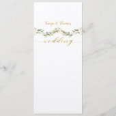 White Peony Epiphanyの結婚金ゴールド書道メニュー メニュー (裏面)