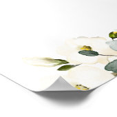 White Peony Epiphany Gold Calligraphy Welcome ポスター (角)